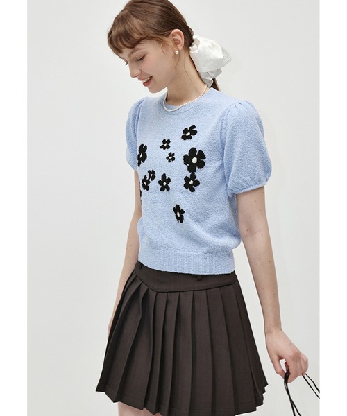 【COUDRE 】ハーフスリーブニット　CD165　BLACK - BLK 000000001013-01-l.jpg