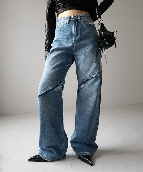 Remake denim リメイクデニム バギーデニム ダメージデニム ク Remake denim リメイクデニム ダメージデニム バギーデニム