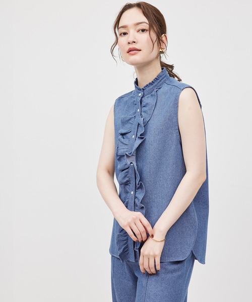 ブラウス シャツ 「ZOZOTOWN限定」デニムラッフルブラウス レディース