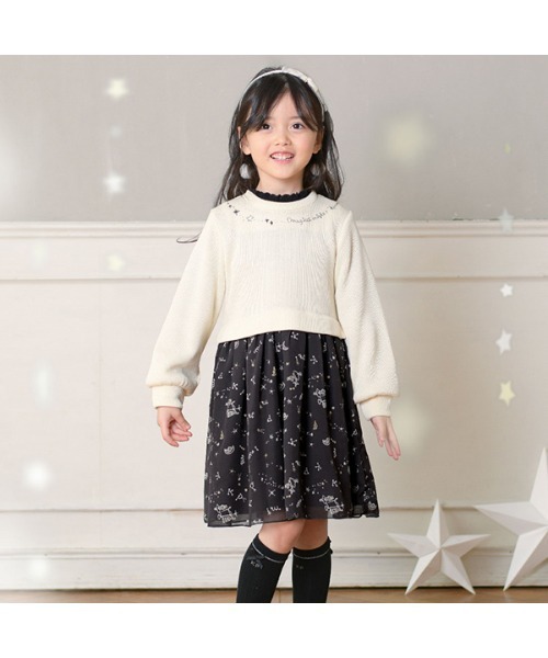 KP ワンピース 星座うさぎちゃん柄シフォンワンピース(90〜150) キッズ