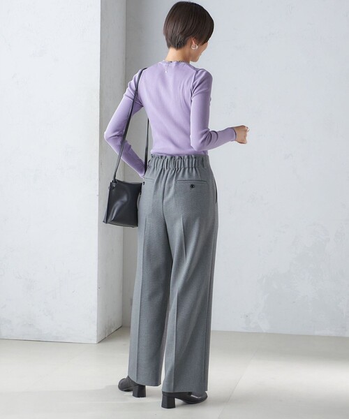 SHIPS ニット セーター 「手洗い可能」レーヨン ポリ リブ クルー