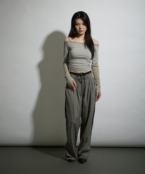 パンツ LATTO DOUBLE BELT PANTS セール】lace double waist pants / レースダブルウエストパンツ