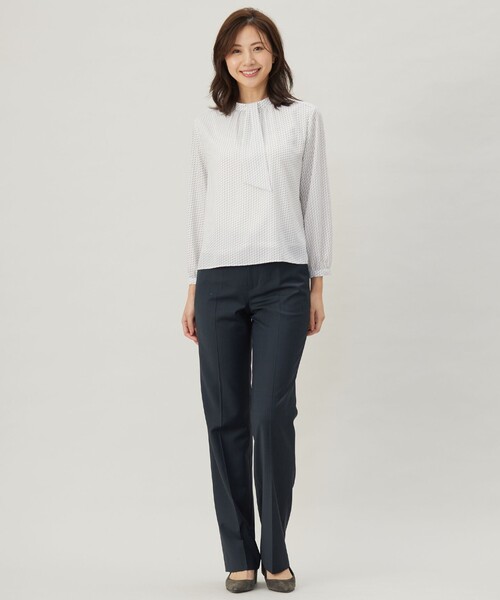 tシャツ 幾何プリント モックネック カットソー レディース J.PRESS tシャツ 幾何プリント モックネック カットソー