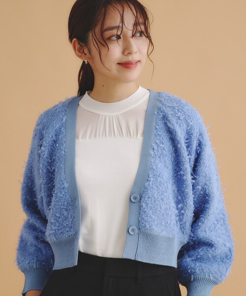 index（インデックス） カーディガン チュールフラッグVネック