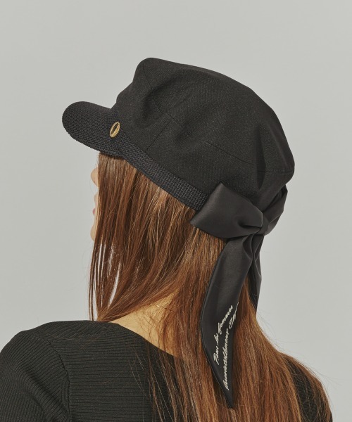 Chapeau d' O 帽子 キャスケット Back Ribbon Marine Cas