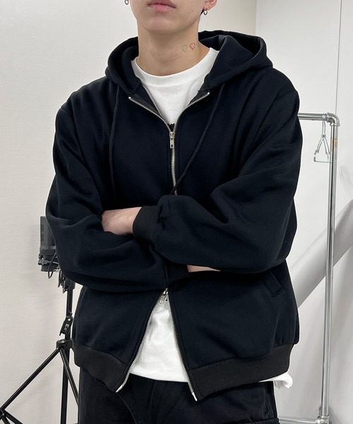 パーカー ダブルZIPビッグパーカー レディース メンズ