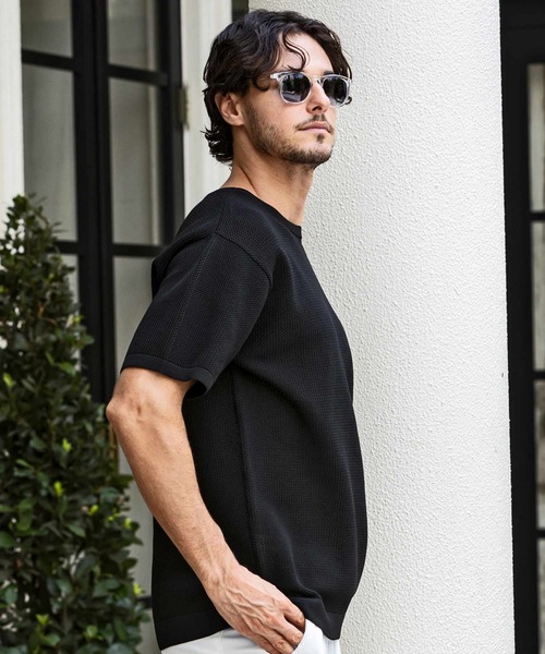 ★LEON掲載商品★【1PIU1UGUALE3RELAX】半袖ニットTシャツ 楽天市場】1PIU1UGUALE3 RELAX ベーシック半袖ニットTシャツ