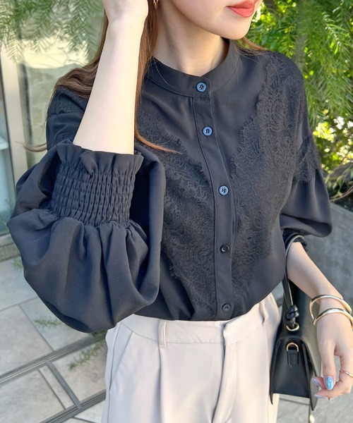 ブラウス シャツ レースドッキングブラウス レディース couture brooch 