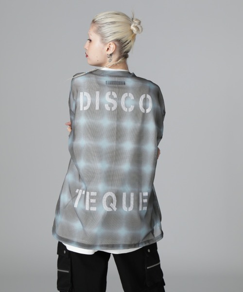 tシャツ DankeSchon/ダンケシェーン/OMBRE CHECK MESH T-SHIRTS レディース メンズ