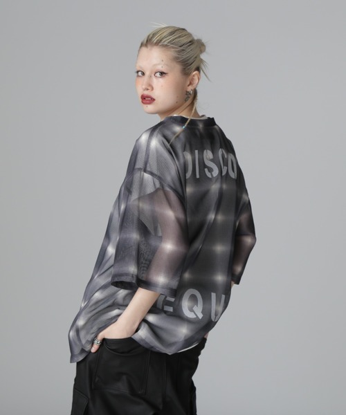 tシャツ DankeSchon/ダンケシェーン/OMBRE CHECK MESH T-SHIRTS レディース メンズ DANKE SCHON tシャツ DankeSchon/ダンケシェーン/OMBRE CHECK