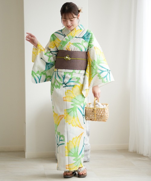 utatane 浴衣 手染め注染浴衣3点セット utatane×注染工房 綿麻