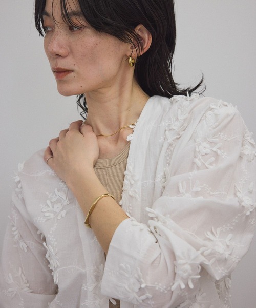 ブラウス シャツ 「WEB限定」３Dフラワーレースジャケット「セットアップ対応」 レディース SALON adam et rope' ブラウス シャツ 「WEB限定」3Dフラワー