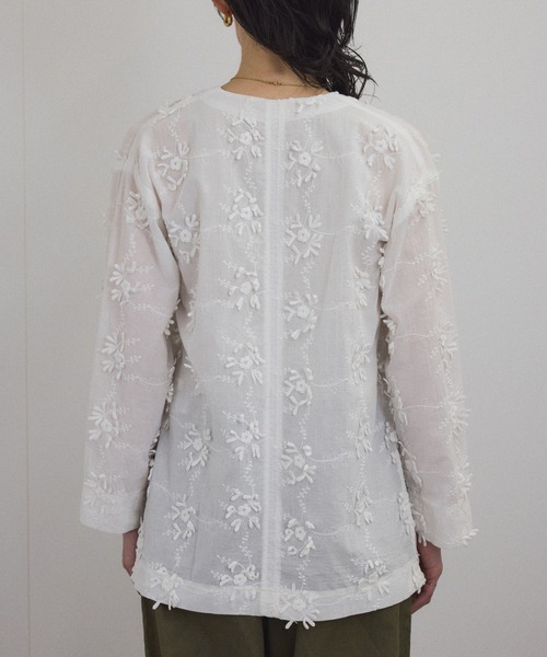 SALON adam et rope' ブラウス シャツ 「WEB限定」3Dフラワー