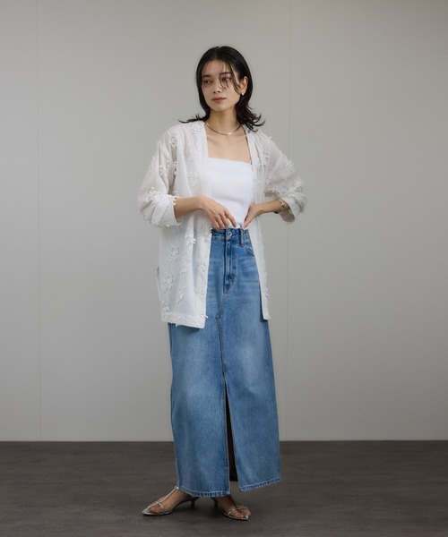 SALON adam et rope' ブラウス シャツ 「WEB限定」3Dフラワー