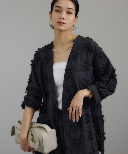 SALON adam et rope' ブラウス シャツ 「WEB限定」3Dフラワー