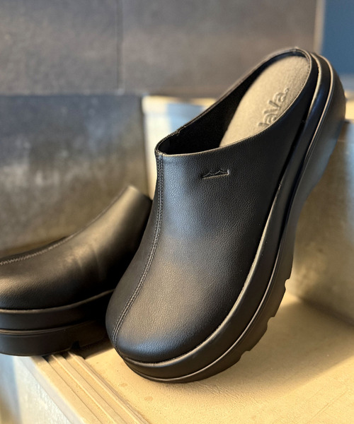 Java ローファー +7cmボリュームソールステッチデザインサボサンダル