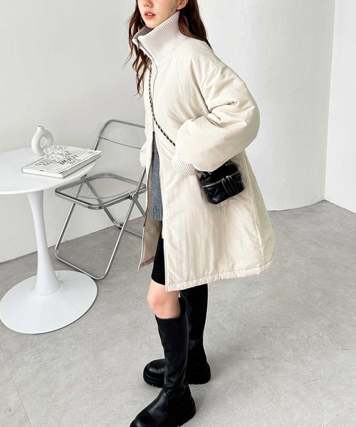 「GeeRA」 中綿コート MEDIUM ブラック レディース_画像2