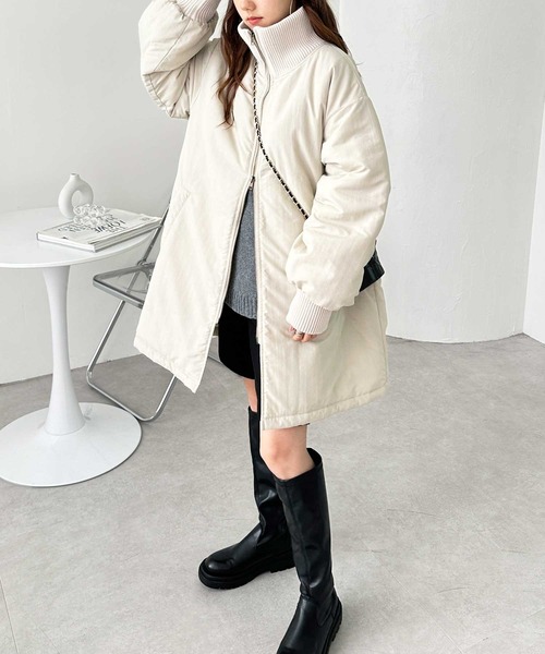 「GeeRA」 中綿コート MEDIUM ブラック レディース_画像3