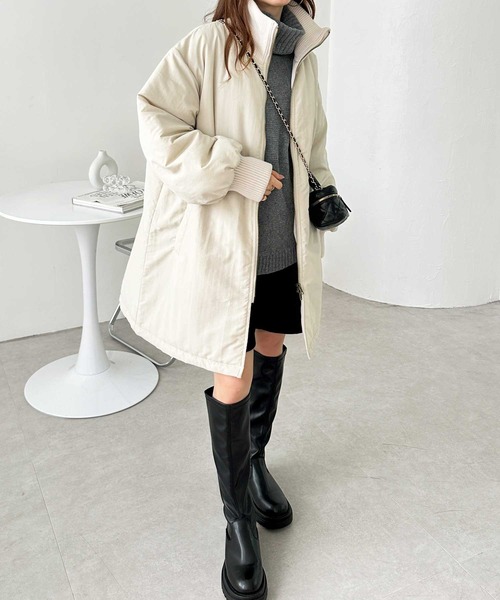 「GeeRA」 中綿コート MEDIUM ブラック レディース_画像6