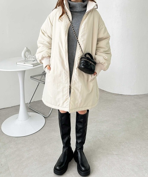 「GeeRA」 中綿コート MEDIUM ブラック レディース_画像7