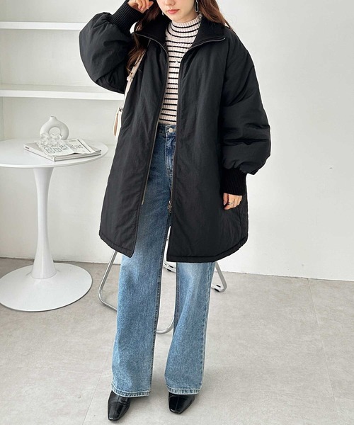 「GeeRA」 中綿コート MEDIUM ブラック レディース_画像9