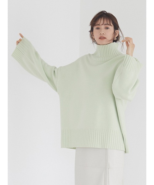 「emmi」 長袖ニット FREE オフホワイト レディース_画像2