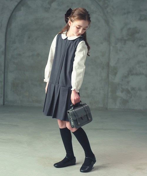 DRESCCO（ドレスコ） ワンピース チャコールグレー襟付プリーツ