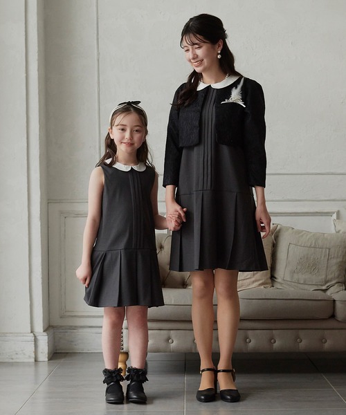 DRESCCO（ドレスコ） ワンピース チャコールグレー襟付プリーツ