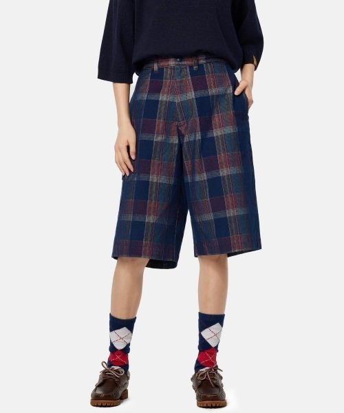 ☆ティンバーランドTDCコーデュロイプレイドショーツ(チェック柄ダークブルー) Timberland（ティンバーランド） パンツ Timberland TOKYO DESIGN
