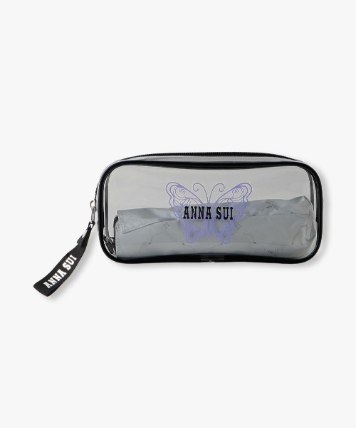 アナスイ　ANNA SUI  折りたたみ傘　猫 猫プリント晴雨兼用傘(トップフラット折りたたみ傘)