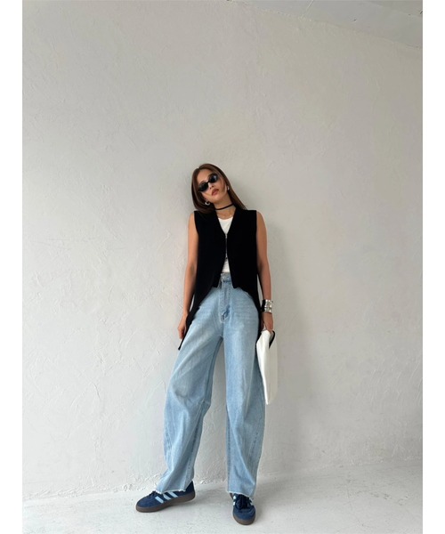 ベスト ジレ collage knit vest レディース COLLAGE GALLARDAGALANTE ベスト ジレ メッシュジレ/WEB限定