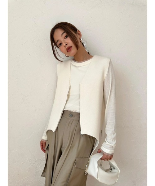 TRUNC 88 ベスト ジレ Garter Straps Knit Vest レディース