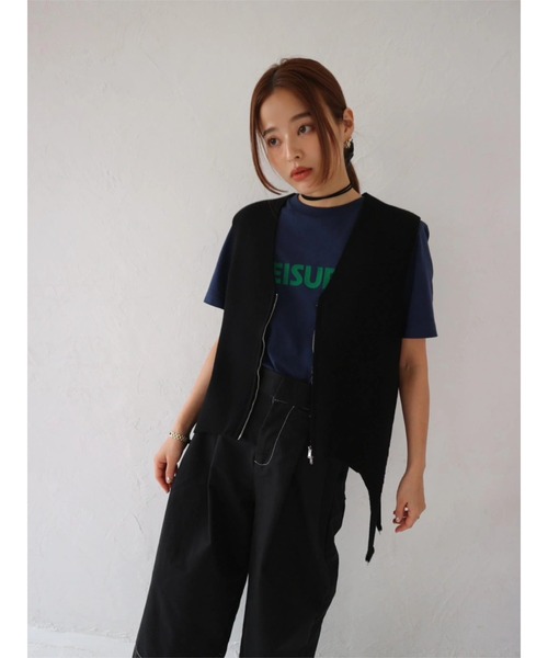 ベスト ジレ collage knit vest レディース COLLAGE GALLARDAGALANTE ベスト ジレ メッシュジレ/WEB限定