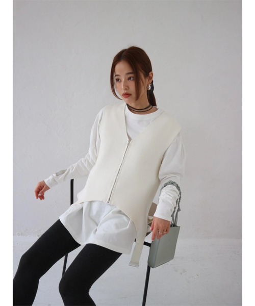 タグ付き未使用 ReginaRomantico レース ストレッチ ベスト ジレ TRUNC 88 ベスト ジレ Garter Straps Knit Vest レディース