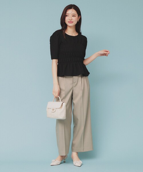 tシャツ シャーリングペプラムカットソー半袖 レディース シャーリングペプラムカットソー半袖 | NATURAL BEAUTY BASIC