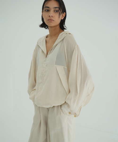CLANE（クラネ） パーカー uvカット SHEER AIRY ZIP HOODIE レディース