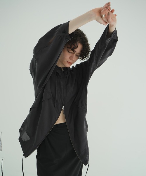 CLANE（クラネ） パーカー uvカット SHEER AIRY ZIP HOODIE レディース