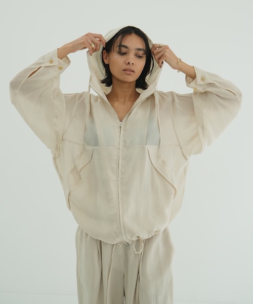CLANE（クラネ） パーカー uvカット SHEER AIRY ZIP HOODIE レディース