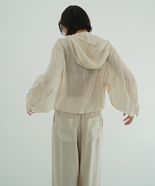 CLANE（クラネ） パーカー uvカット SHEER AIRY ZIP HOODIE レディース