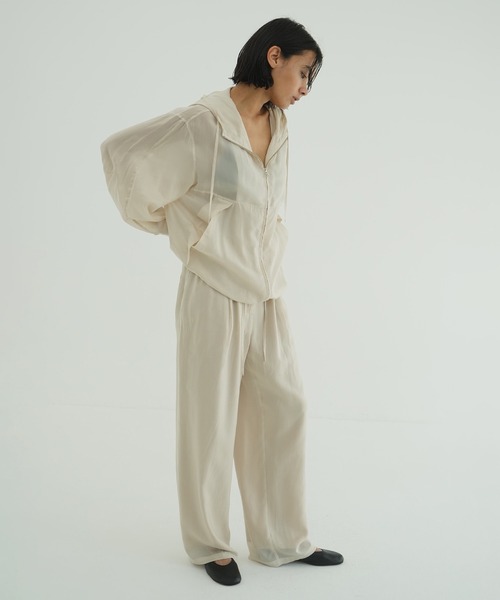 CLANE（クラネ） パーカー uvカット SHEER AIRY ZIP HOODIE レディース
