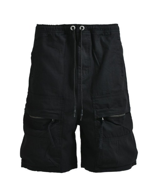 ハーフパンツ パンツ 「BREATH」NEWRICH BIG CARGO SHORTS / コットンブラック 「BR2 メンズ