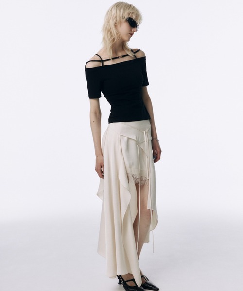 スカート JOSE MOON SUSPENDER GATHER SKIRT JOSE MOON スカート ASSYMMETRY SKIRT/アシンメトリースカート