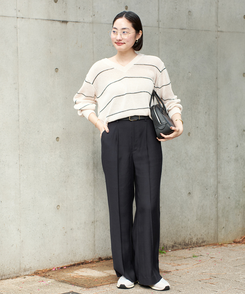 plage ニット セーター LINEN MIX Vネック レディース