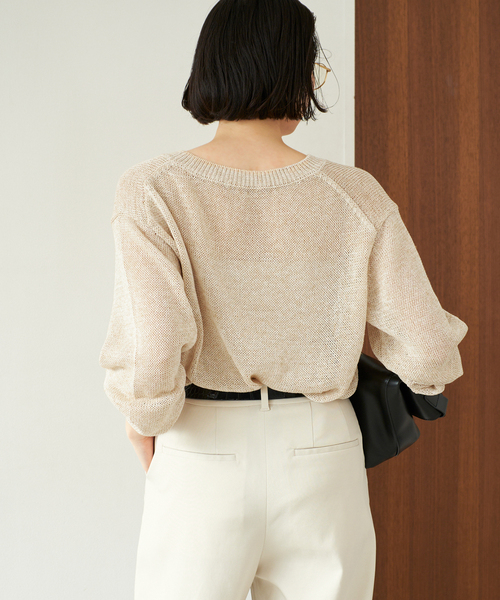 plage ニット セーター LINEN MIX Vネック レディース