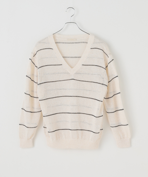 plage ニット セーター LINEN MIX Vネック レディース
