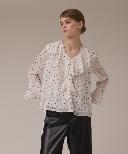 Diagram ブラウス シャツ ラッフルドットトップ レディース : ZOZOTOWN