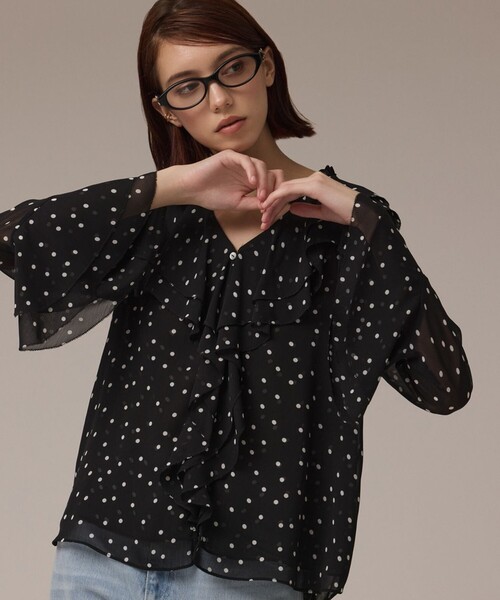 新品♡ラッフル袖クロップドブラウス ANY｜ラッフルクロップドシャツ | Rakuten Fashion(楽天ファッション