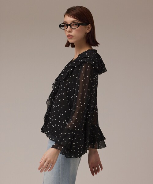 Diagram ブラウス シャツ ラッフルドットトップ レディース : ZOZOTOWN