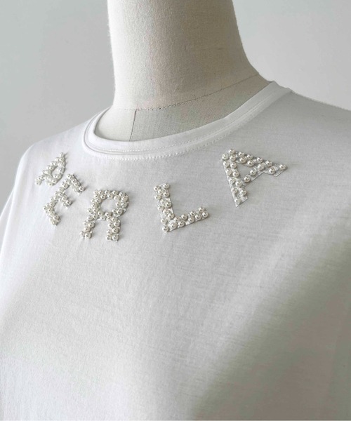 「PICCIN PERLA」 半袖カットソー M ブラック レディース