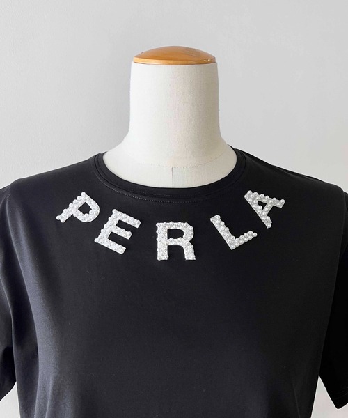 「PICCIN PERLA」 半袖カットソー M ブラック レディース